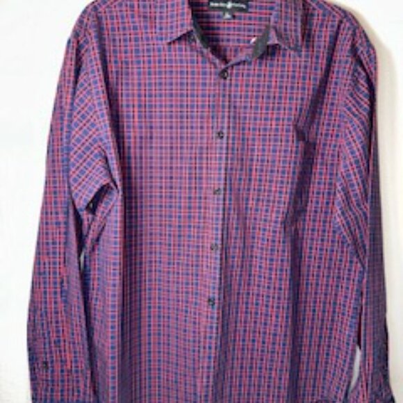 Beverly Hills Polo Club Button Down Men’s Shirt Long Sleeve Plaid - Picture 4 of 4